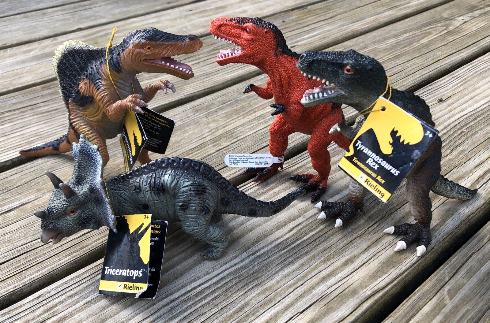 Lot of 4 Realistic Toy Dinosaurs NWT Rieling New - Tyrannosaurus Triceratops