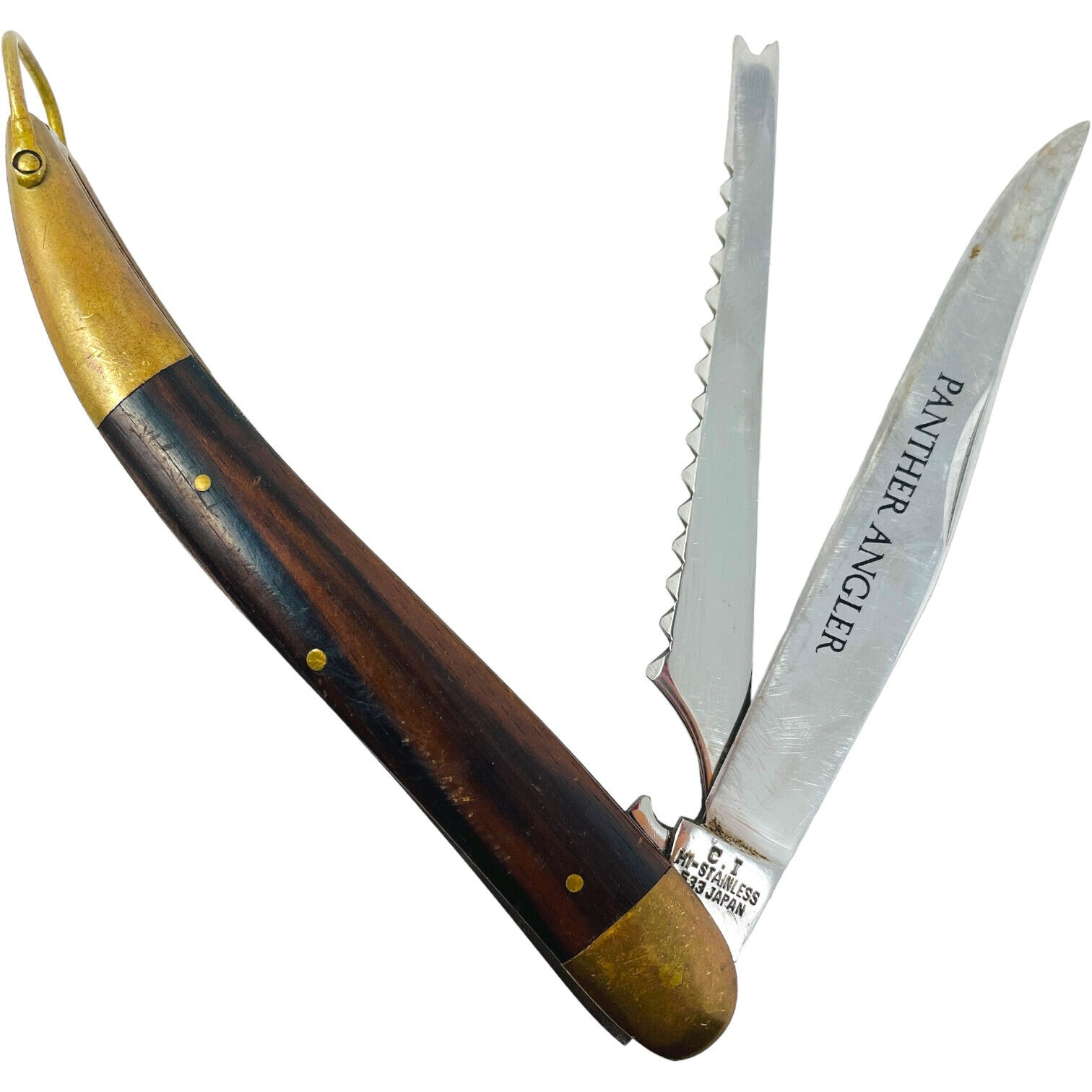 Vintage Panther Angler C.I. 533 Stainless Folding Pocket Knife, Made in Japan