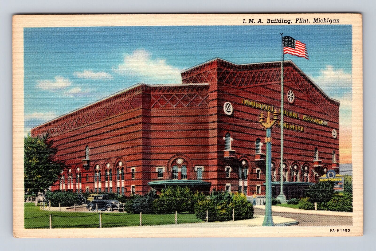 Flint MI-Michigan, I.M.A Building, Antique Vintage Souvenir Postcard