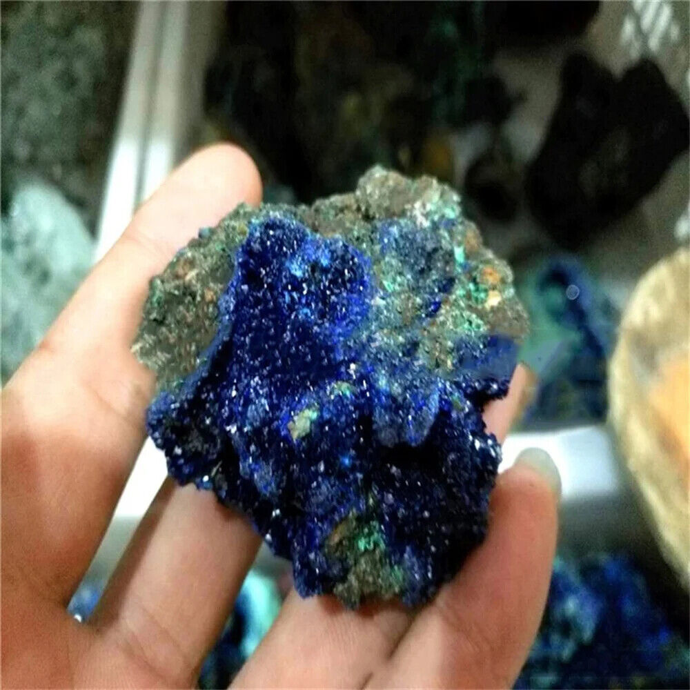 New Azurite Malachite Geode Crystal Natural Mineral Specimen Reiki Healing Stone