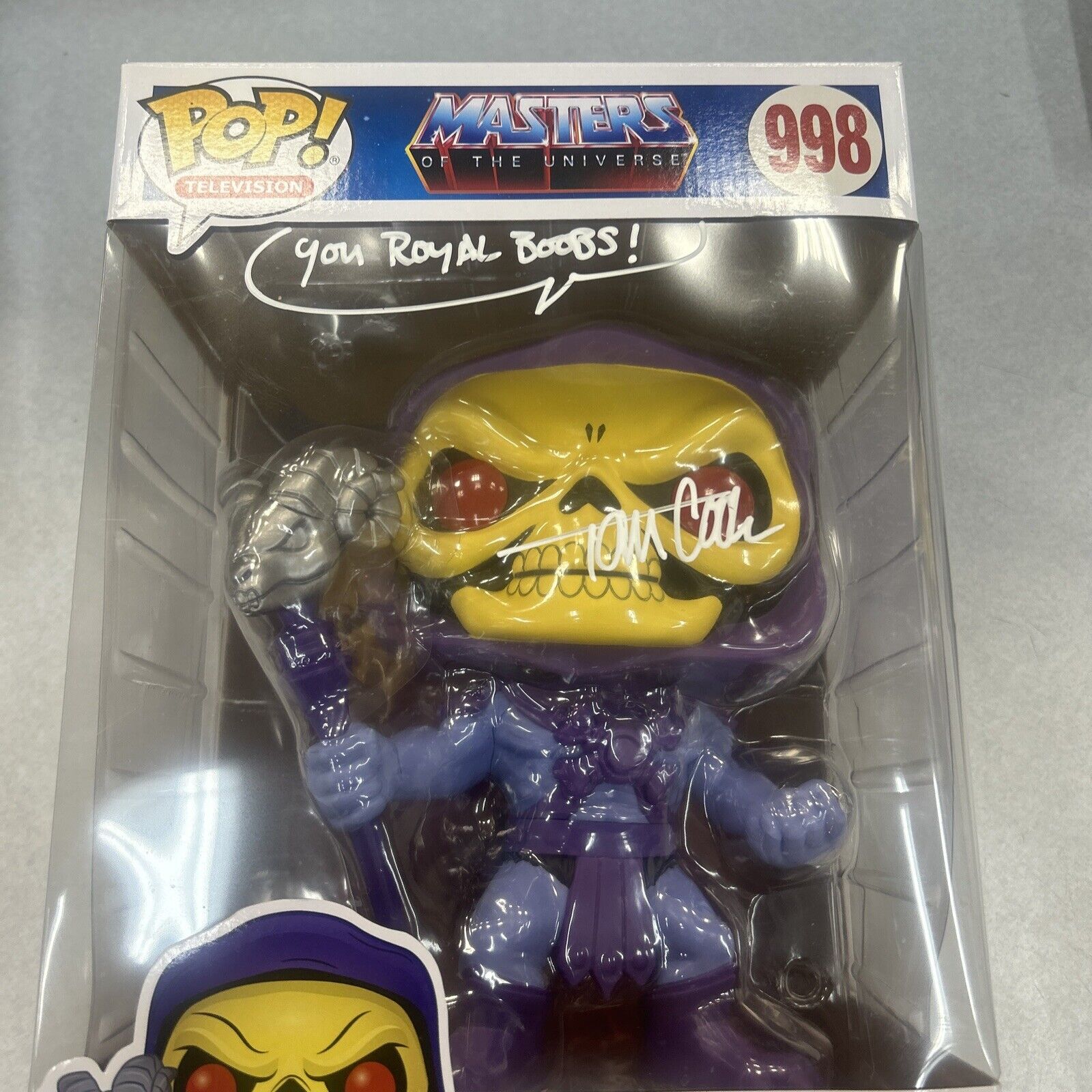 Funko Pop Masters of the Universe Skeletor #998 10 Inch autograph by creator,