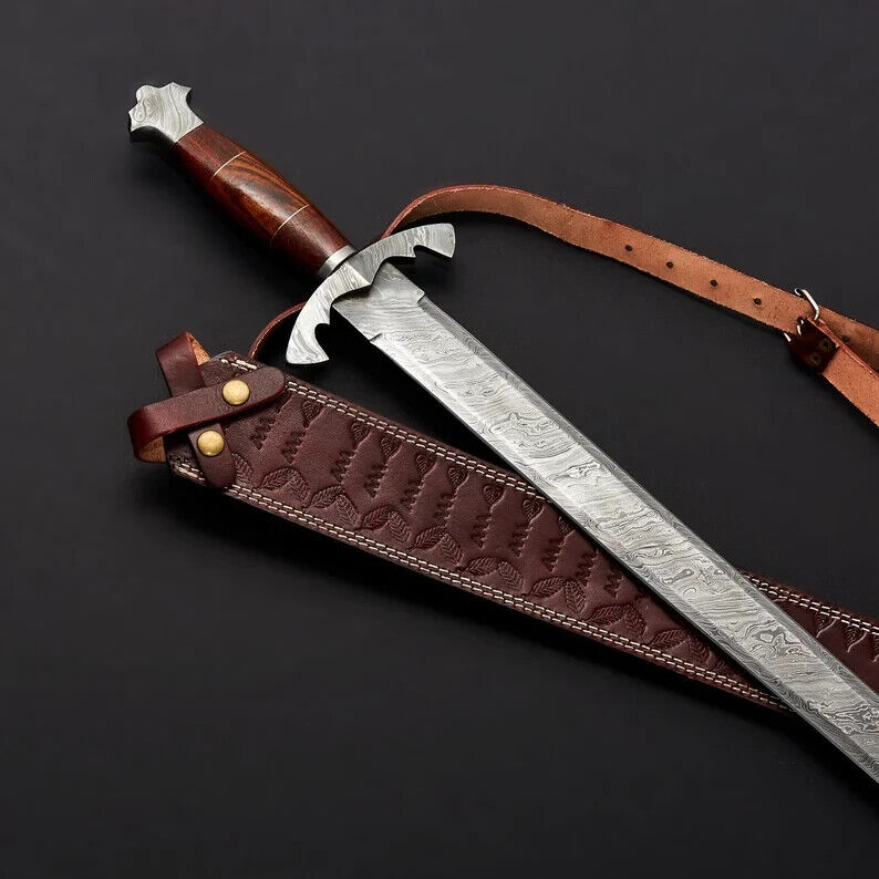 Custom Viking Sword Hand Forged Damascus Steel Sword Medieval Era Sword Gift.