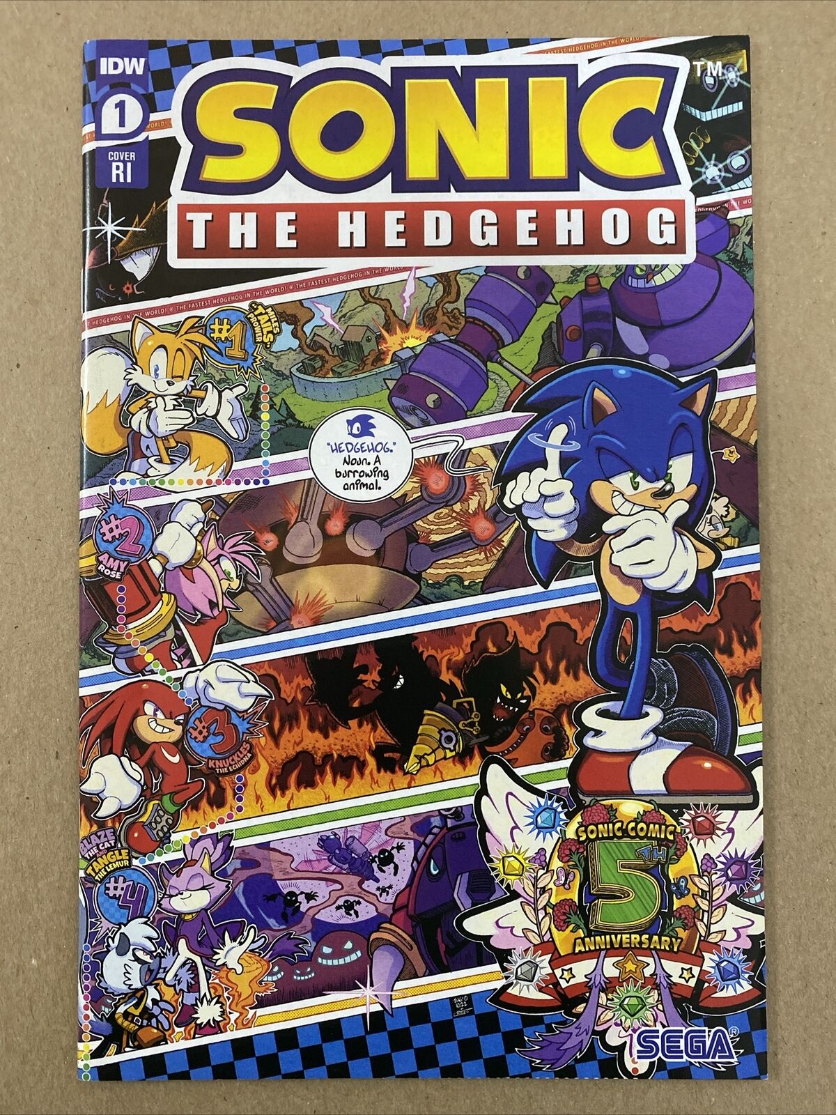 SONIC THE HEDGEHOG #1 5th Anniversary Edition (IDW 2023) 1:50 Variant * NM