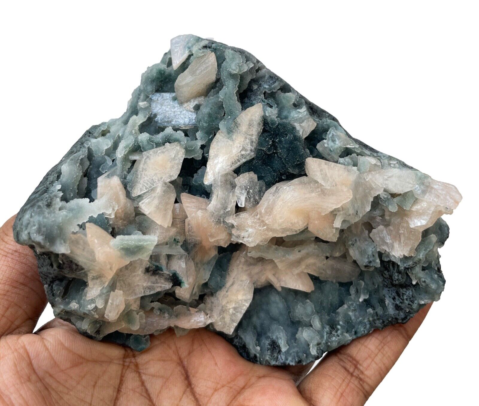 Nice Heulandite On Chalcedony Matrix Rocks, Crystals And Mineral Specimens India