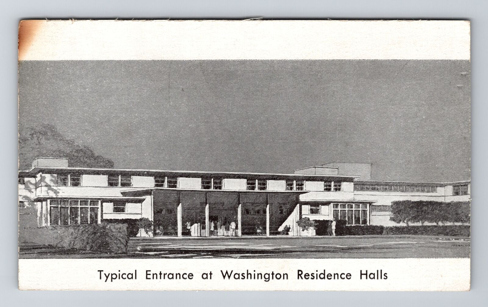 WA-Washington, Typical Entrance Residence Hall, Vintage Postcard
