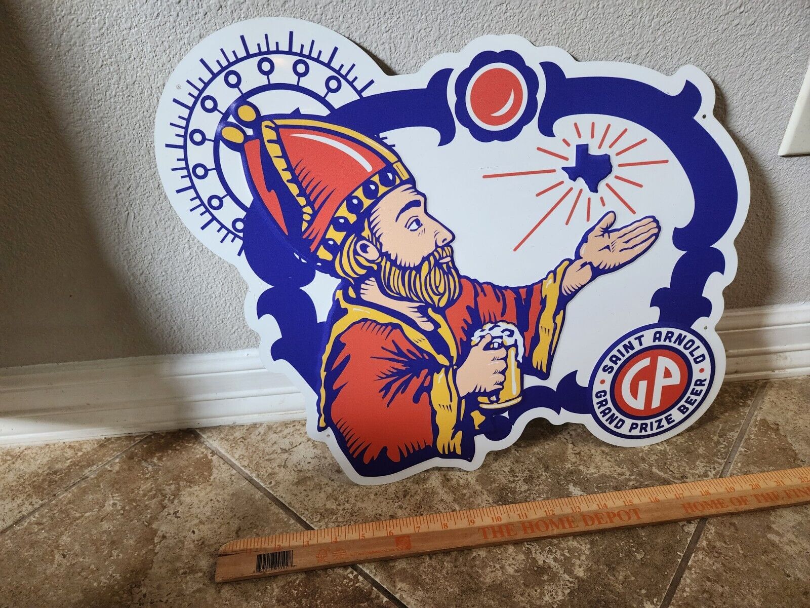 ST ARNOLD BREWING COMPANY GRAND PRIZE BEER BAR SIGN MAN CAVE DECOR RARE
