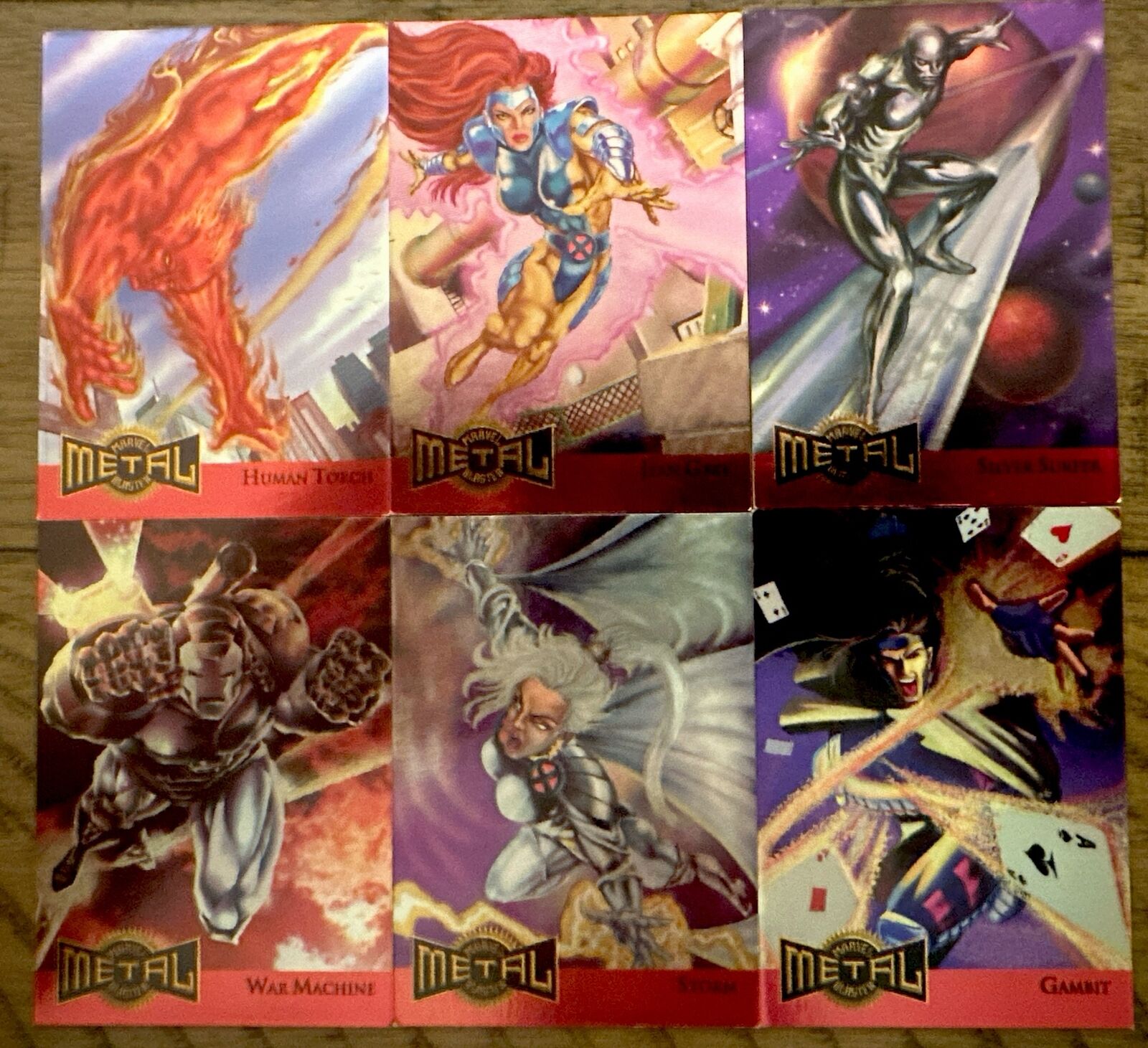1995 Fleer Marvel Metal Blaster + Ultra Rare Thor Gold Blaster Chase 7 Card Lot