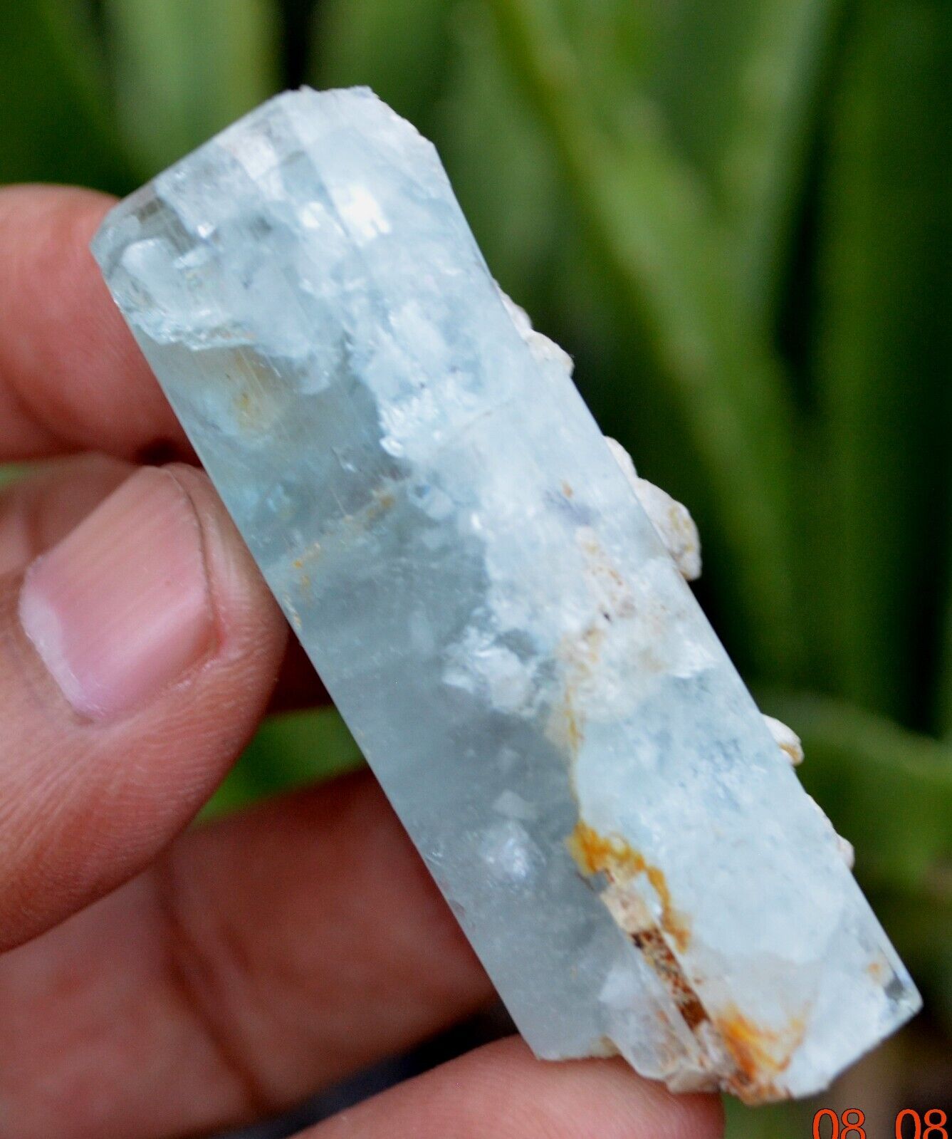 ETCHED AQUAMARINE Crystal from Shigar Valley Skardu Pakistan _ 40g / 60x22x17 mm