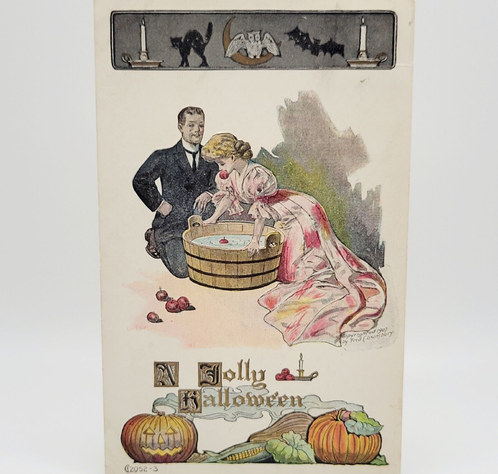 Antique 1907 Halloween Postcard A Jolly Halloween Paterson NJ to Denville NJ