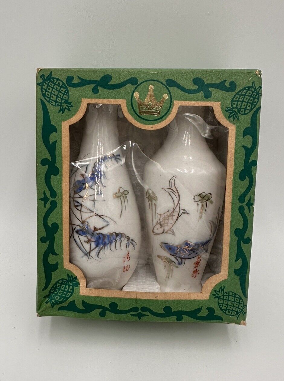 2 Vintage Mini Porcelain Bud Vases Made in Japan Floral 4” Cottagecore Succulent