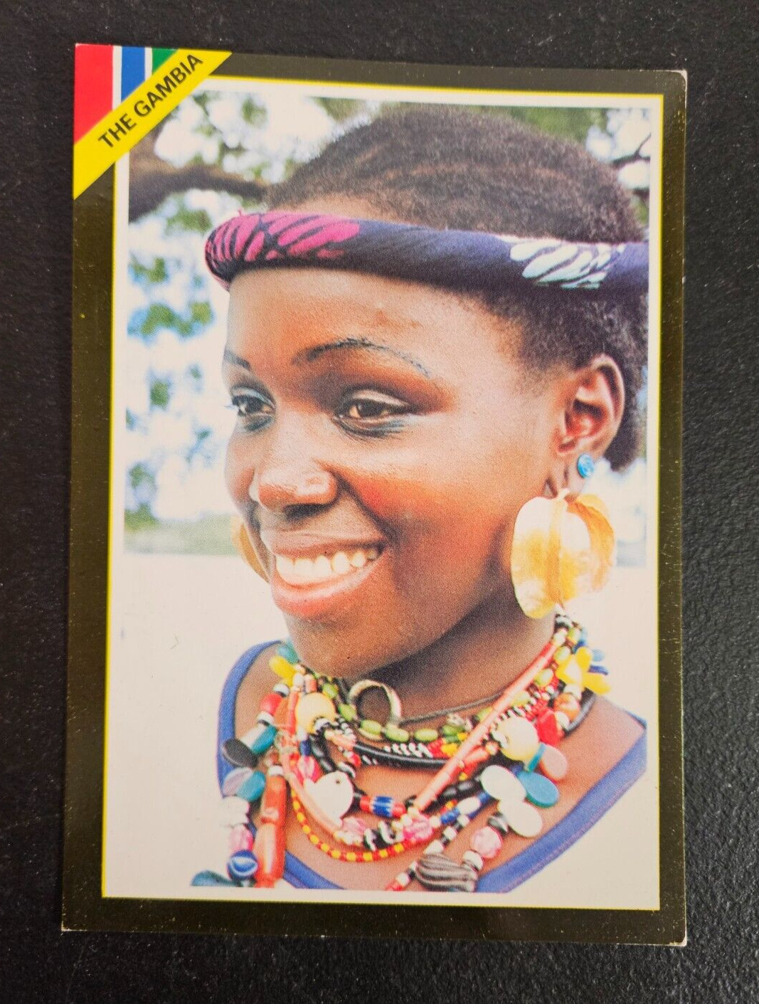 THE FULANI GIRL, THE GAMBIA. MANSONG PHOTOS SOUVENIR POST CARD.