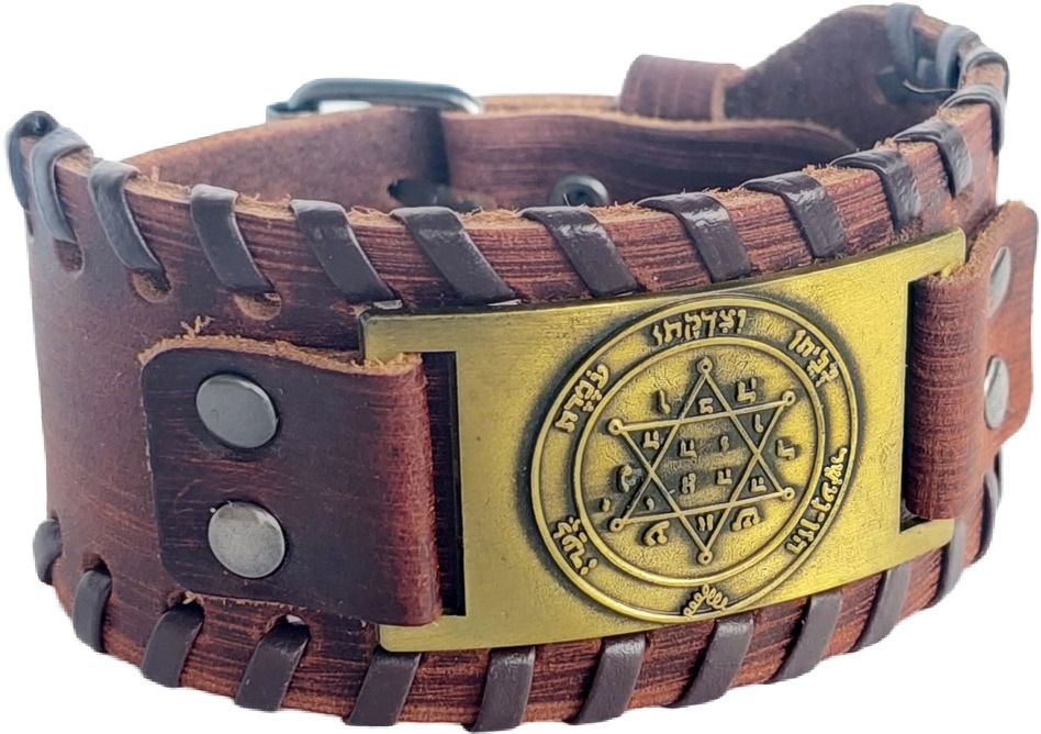 New Bracelet Brown Leather israel Jewish Star of David / Magen David Judaica