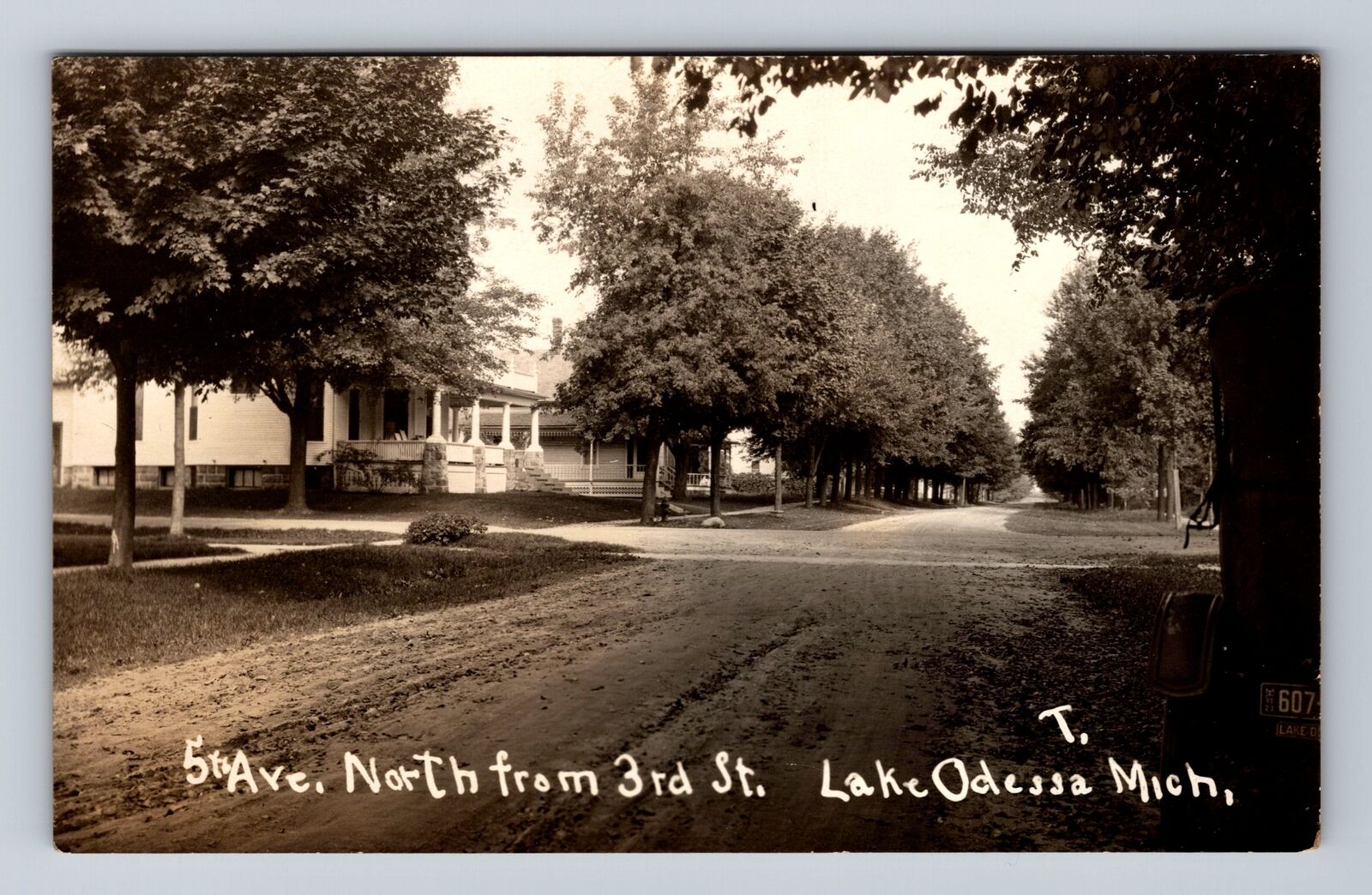 Lake Odessa MI-Michigan, RPPC 5th Ave North From 3rd St, Vintage Postcard