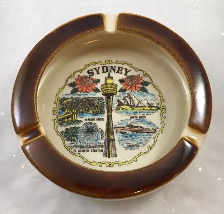 Sydney Australia Ashtray Ceramic Mid Century Travel Memorabilia Souvenir B31