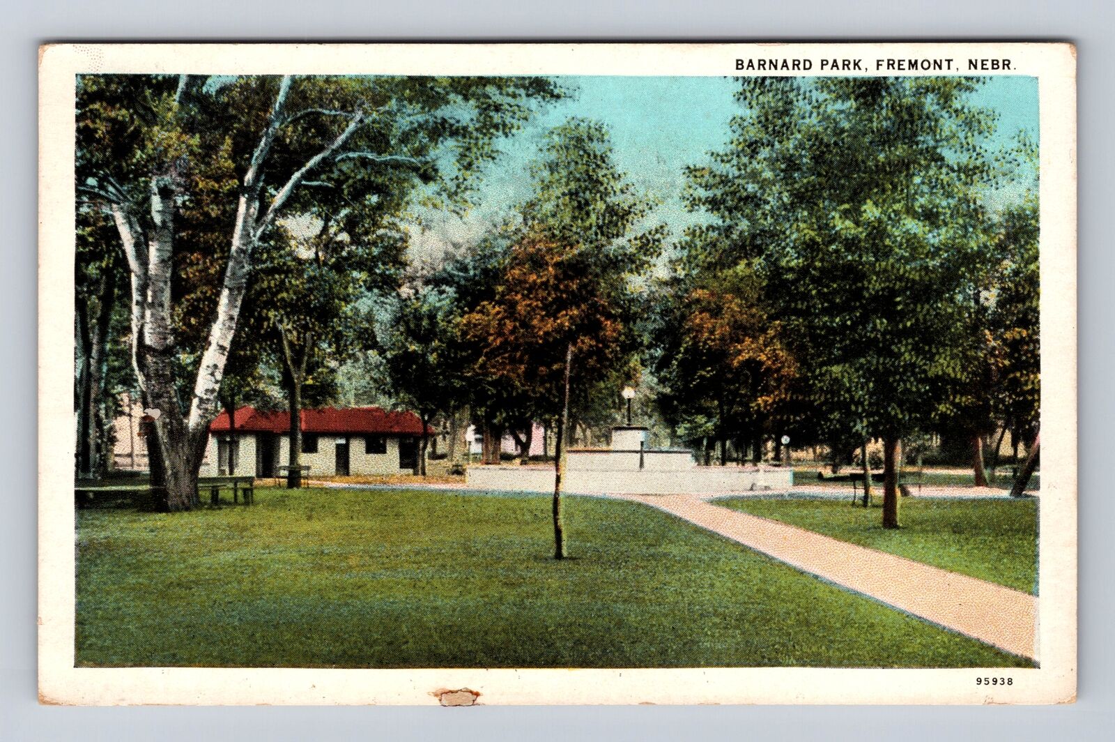 Fremont NE-Nebraska, Barnard Park, Antique, Vintage Souvenir Postcard