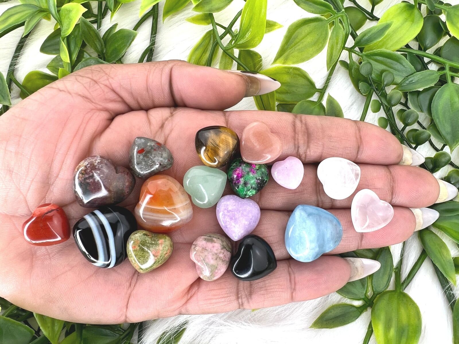 Mini crystal heart - intuitive selection heart - one mini heart - 15+ gemstones
