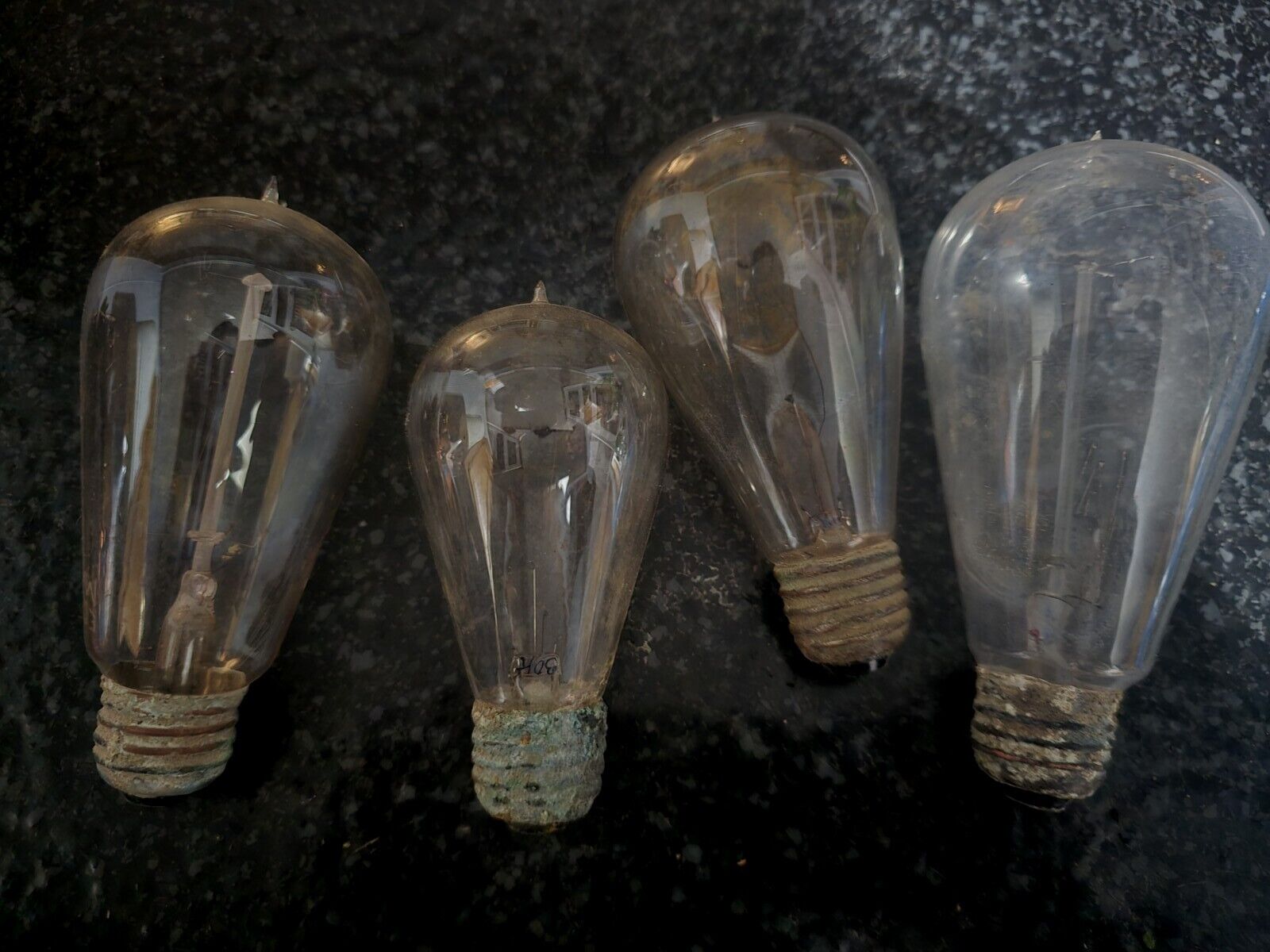  Antique Edison Mazda Double Loop Filament Light Bulb Lot Salvage Not Working 