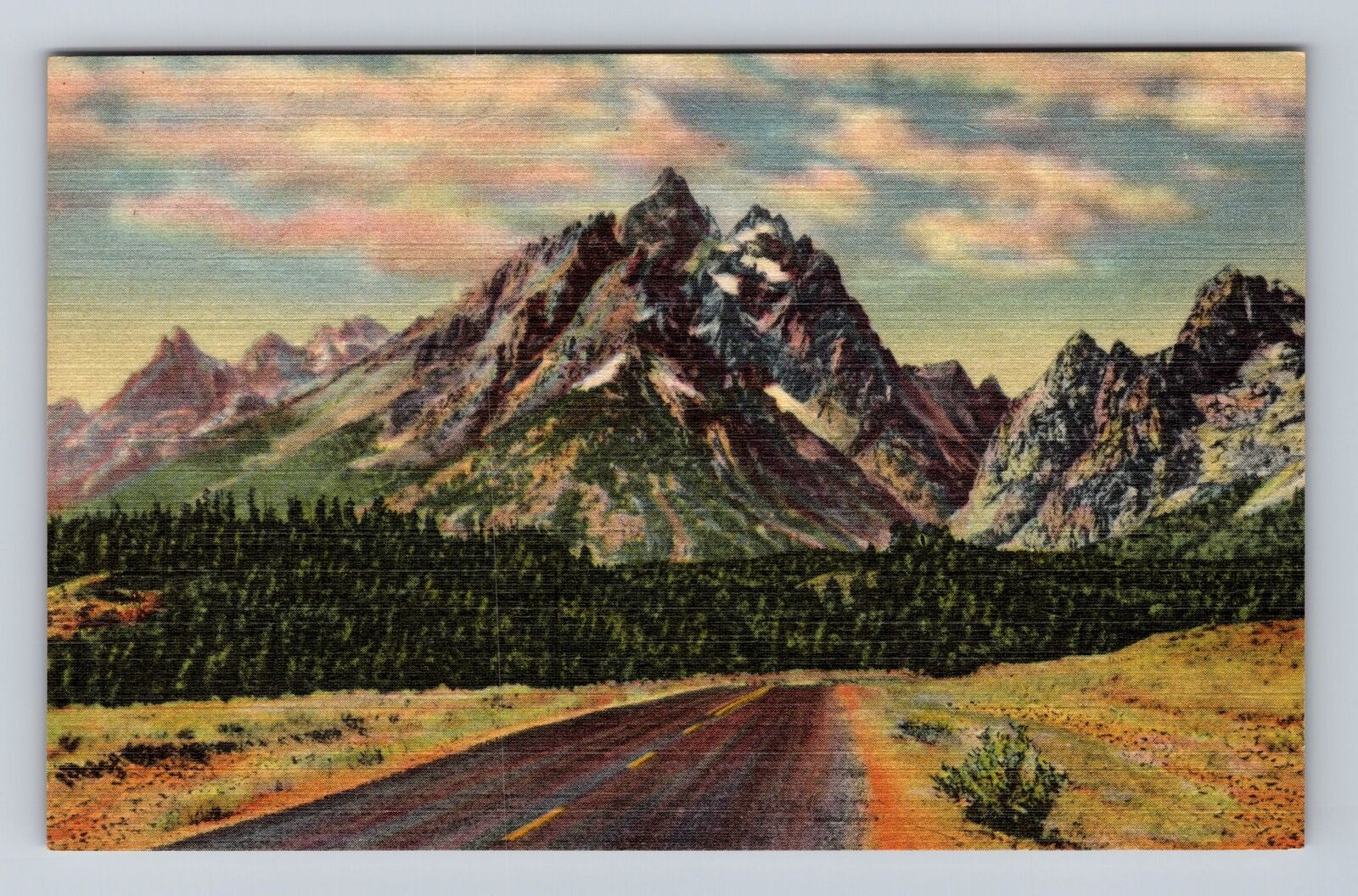 Grand Teton National Park, Grand Teton, Series #1237, Vintage Souvenir Postcard