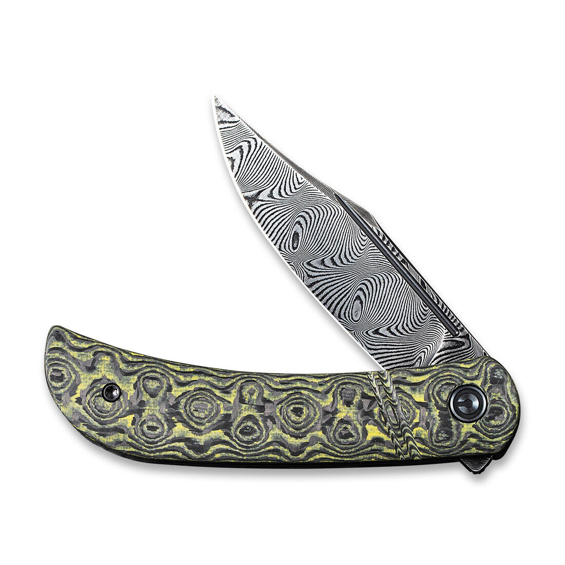 Civivi Knives Appalachian Drifter C2015DS-3 Damascus Steel Yellow Carbon Fiber