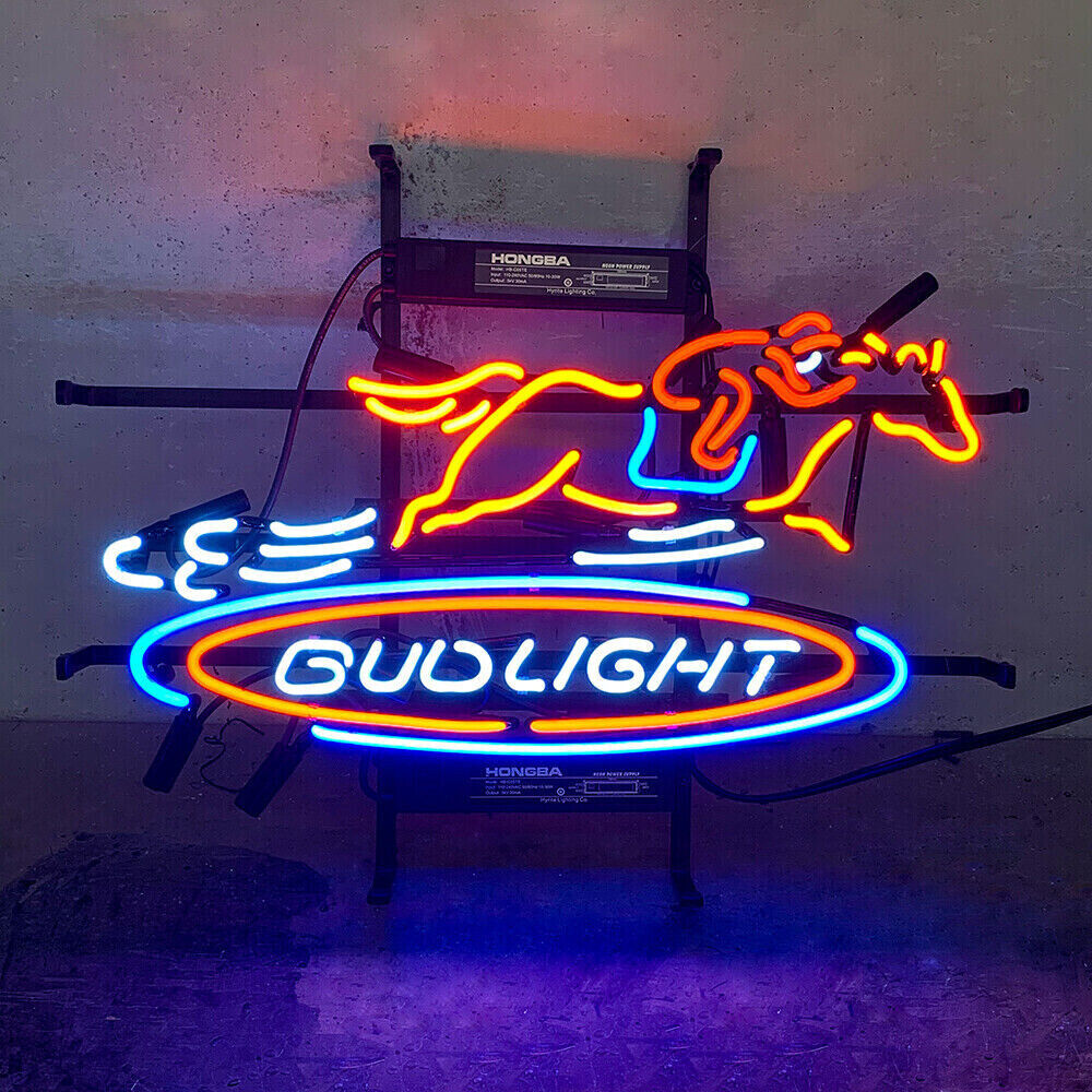 Bvd Light Horse Racing 20x16 Neon Sign Light Beer Bar Pub Wall Hanging Artwork
