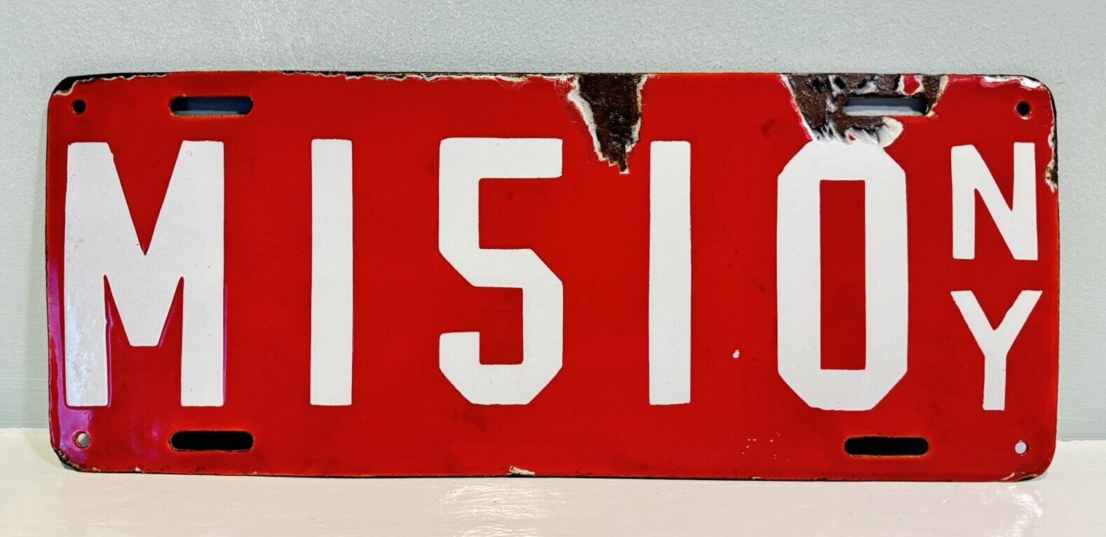1912 New York Porcelain License Plate M1510 Manufacturer Garage Decor ALPCA KV