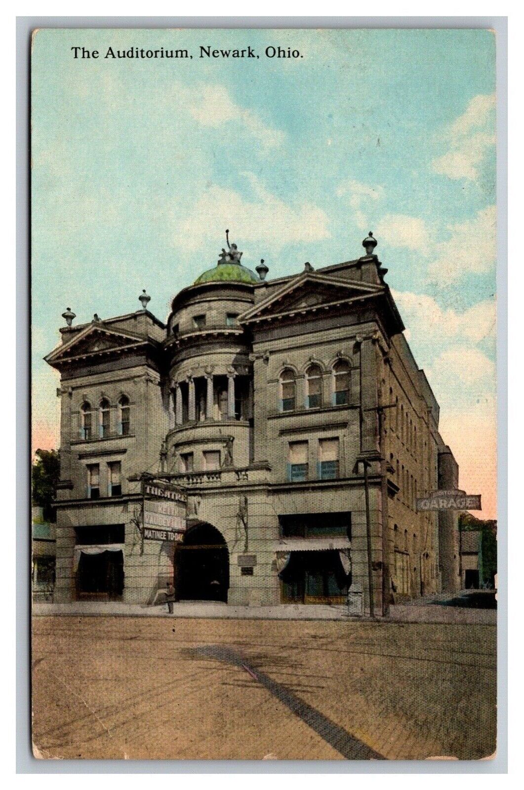 Newark, OH, Ohio, The Auditorium, Vintage Postcard Posted 1915