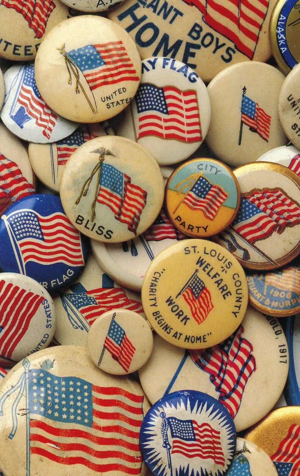 Political Campaign Buttons, from the Late 19th & Early 20th Centuries --POSTCARD