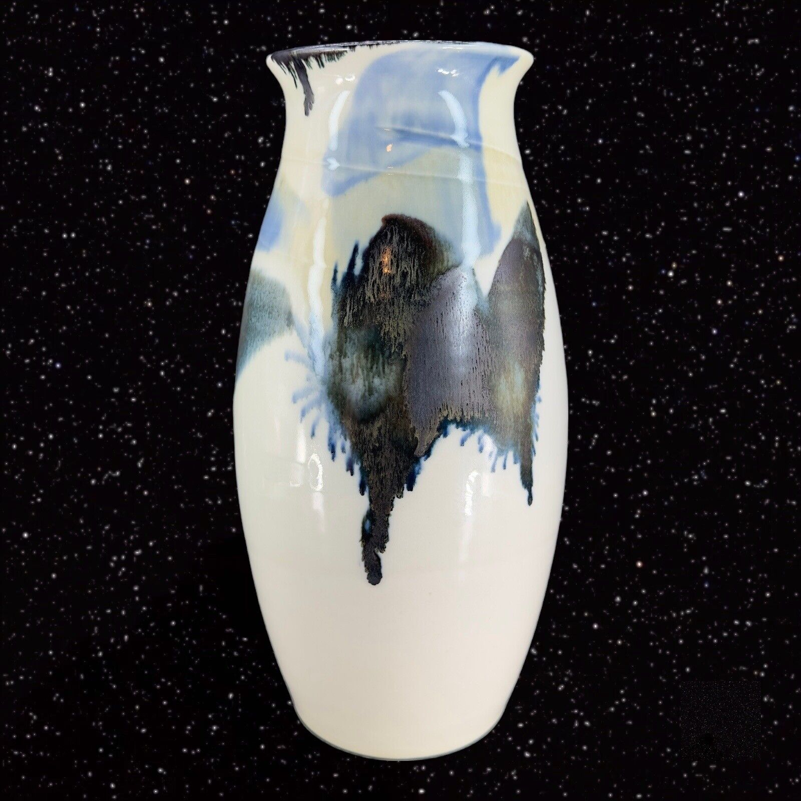 Hand Made Studio Art Pottery Vase Signed By Artist Stoneware Ceramic Vase 11.5\