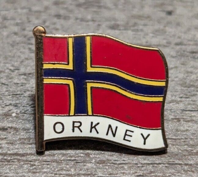 Orkney Islands Archipelago in Northern Isles of Scotland Furling Flag Lapel Pin