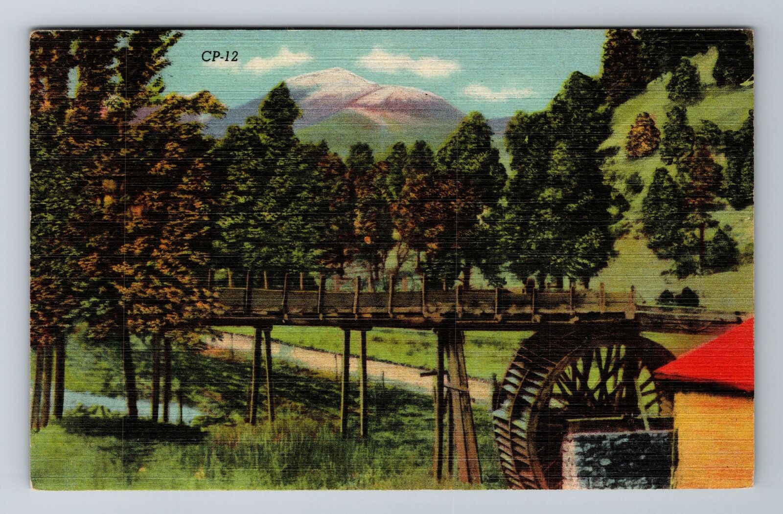 Ruidoso NM-New Mexico, Old Mill, White Mountain, Antique, Vintage Postcard