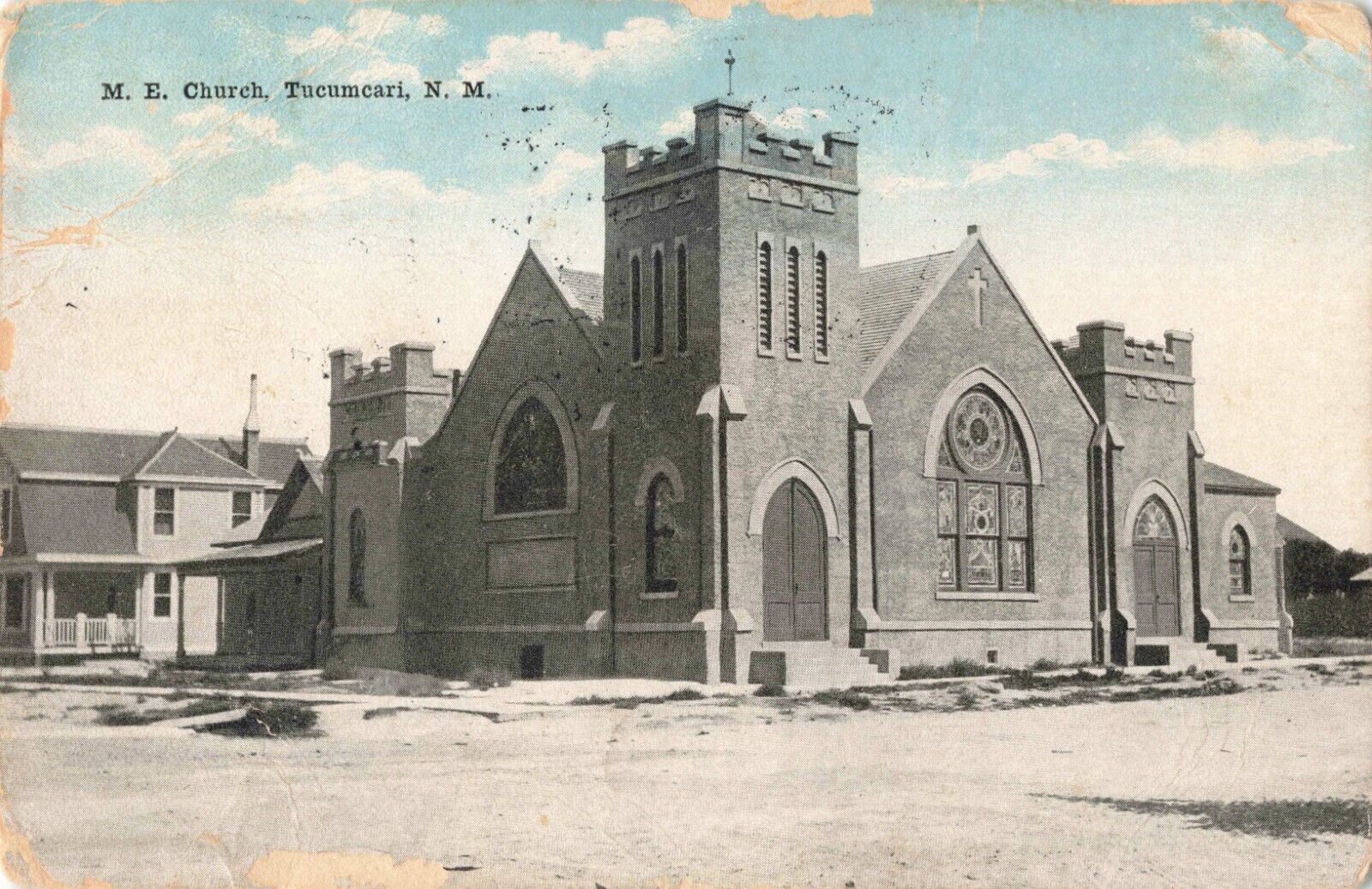 M.E. Church Tucumcari New Mexico NM Methodist Episcopal 1918 Postcard