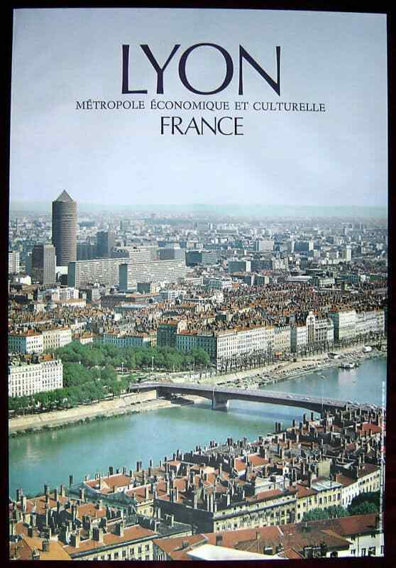 Original Poster France Lyon City River Bridge 1980