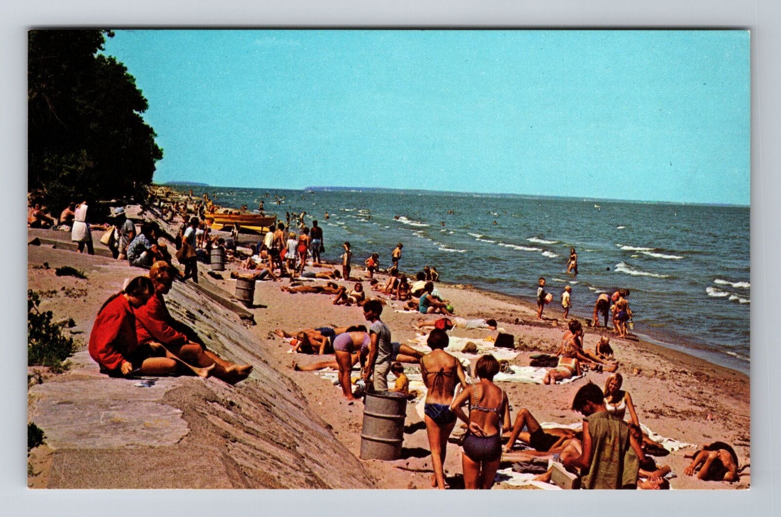 Port Clinton OH-Ohio, East Harbor State Park Bathing Beach, Vintage Postcard