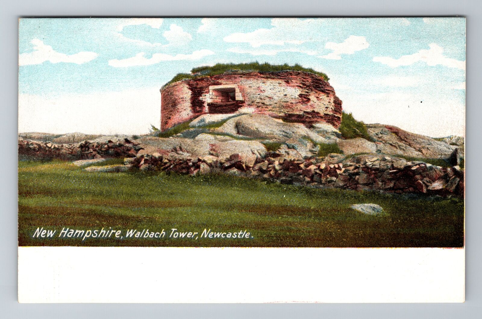 Newcastle NH-New Hampshire, Walback Tower, Antique, Vintage Souvenir Postcard