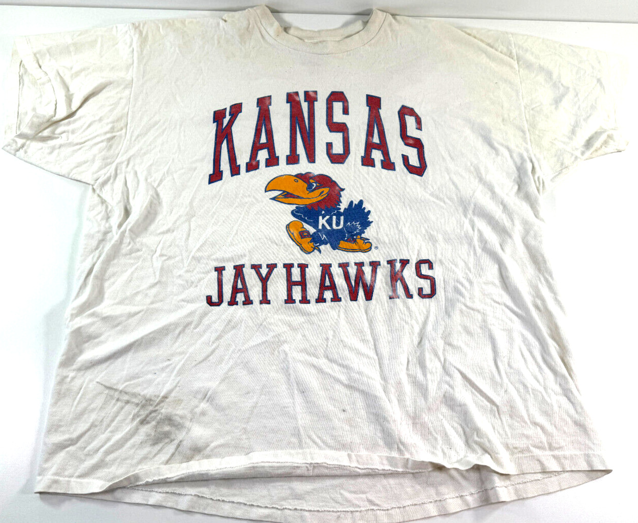 vtg KU University of Kansas Jayhawk T-Shirt 80s 2xl 3xl LRG