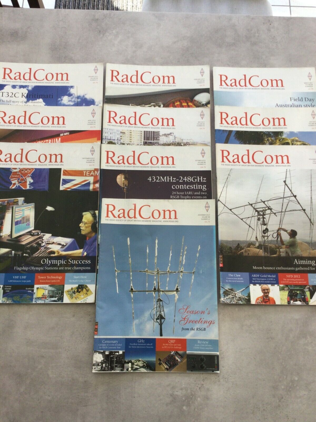 10 Copies of Rad Com (Radio Communication) Magazine - 2012