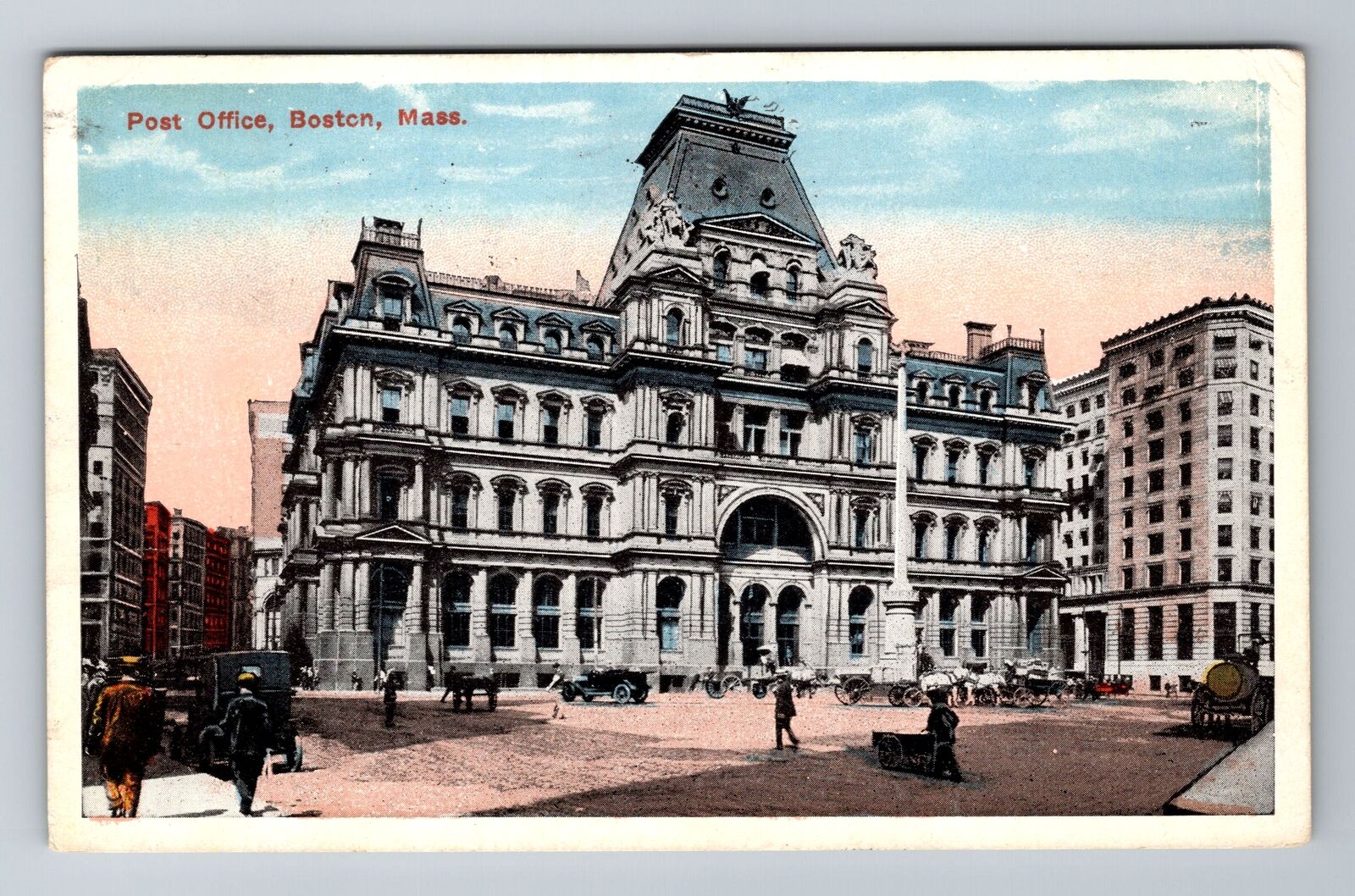 Boston, MA-Massachusetts, Post Office Antique c1917, Vintage Souvenir Postcard