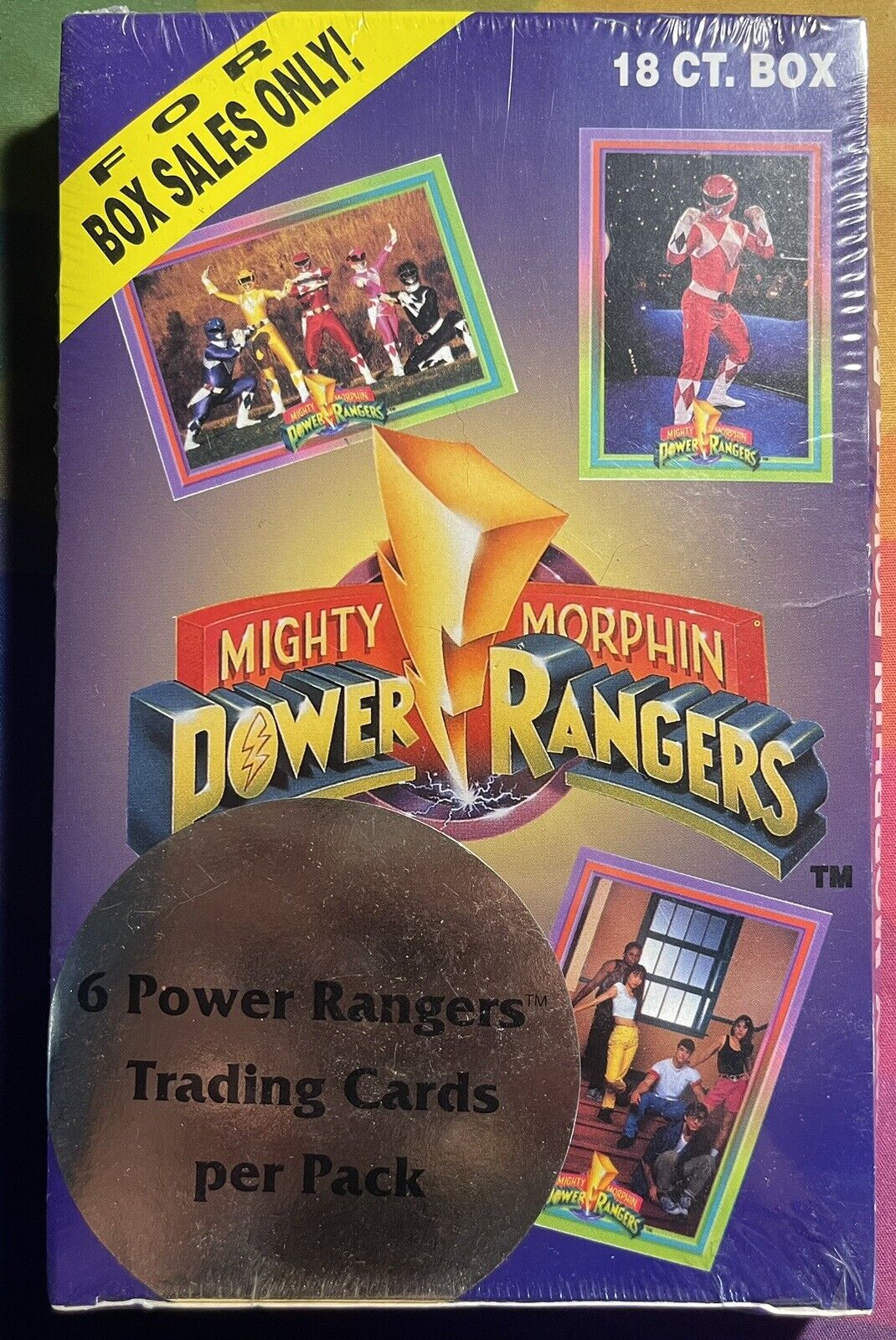 1996 Mighty Morphin Power Rangers Trading Cards Sealed Box ~ 18 Packs