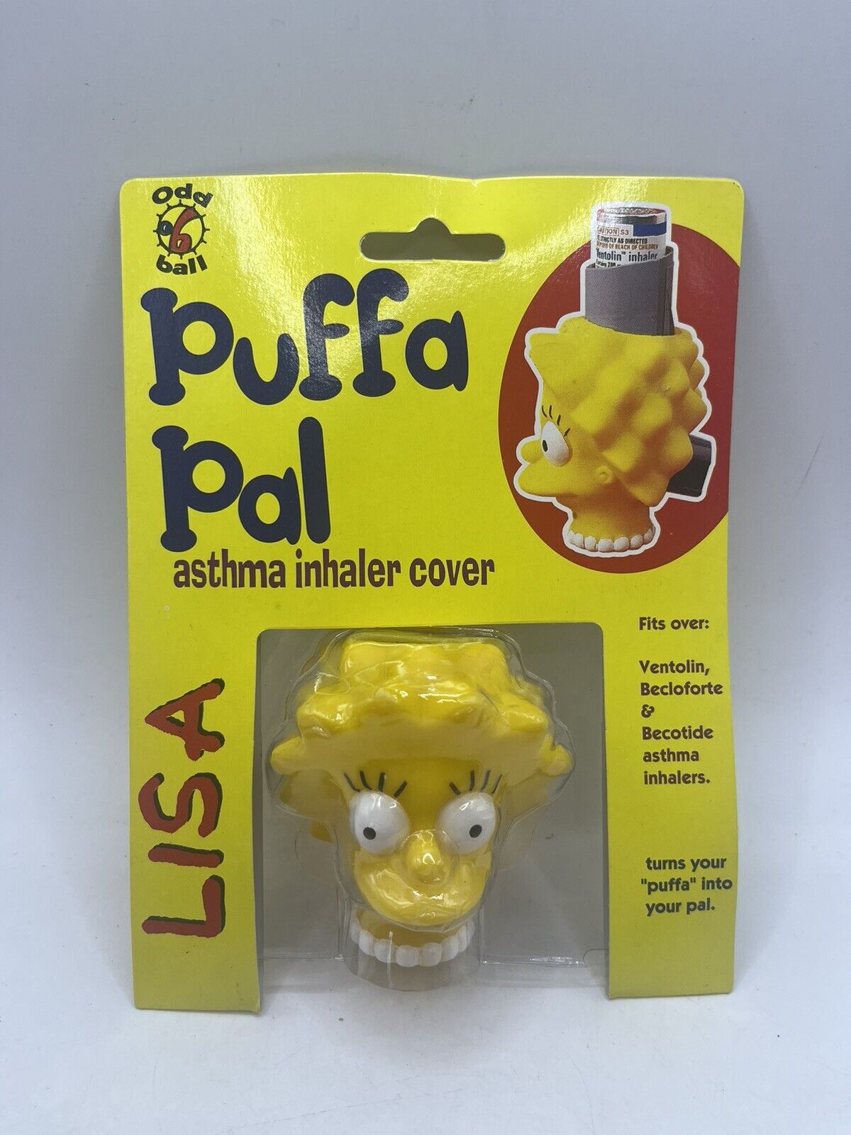 Brand New Puffa Pal Lisa Simpson Asthma Inhaler Cover 1997 HTF Rare