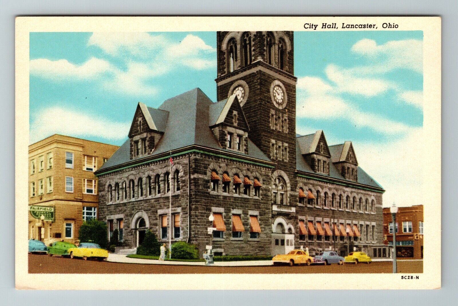 Lancaster OH-Ohio, City Hall, Exterior, Vintage Postcard