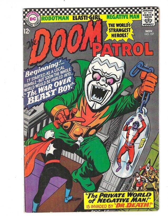 Doom Patro #107 DC 1966 Flat tighta and glossy VF- or better beauty Beast Boy