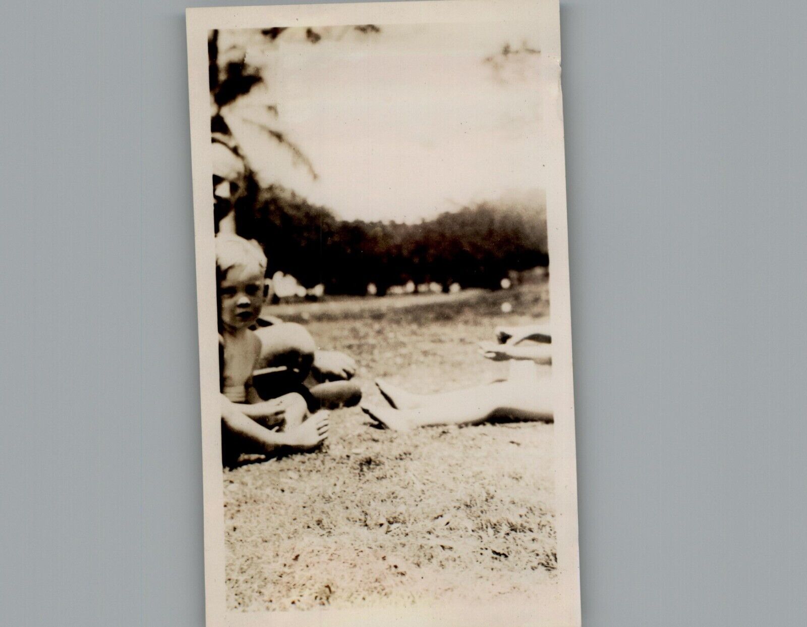 Antique 1940\'s Sitting At the Beach - Black & White Photography Photo