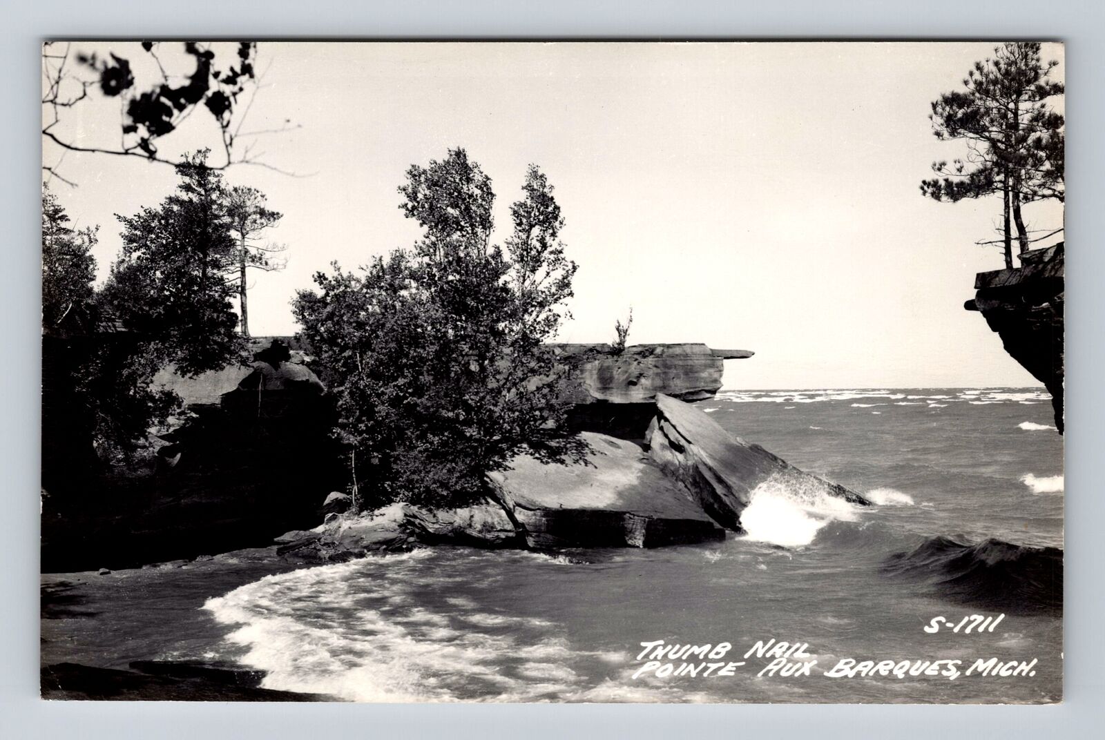 Pointe Aux Barques MI-Michigan RPPC, Thumb Nail, Antique, Vintage Postcard