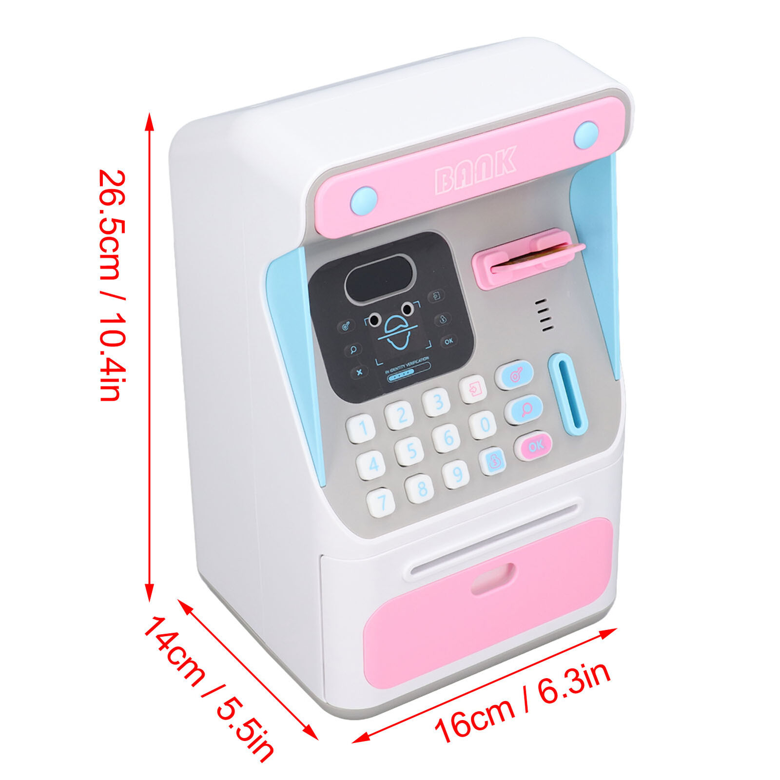 Kids ATM Savings Money Bank Large Capacity Password Safe Face Recognition New