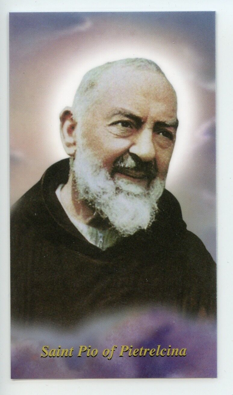 ST. PADRE PIO - Laminated  Holy Cards.  QUANTITY 25 CARDS
