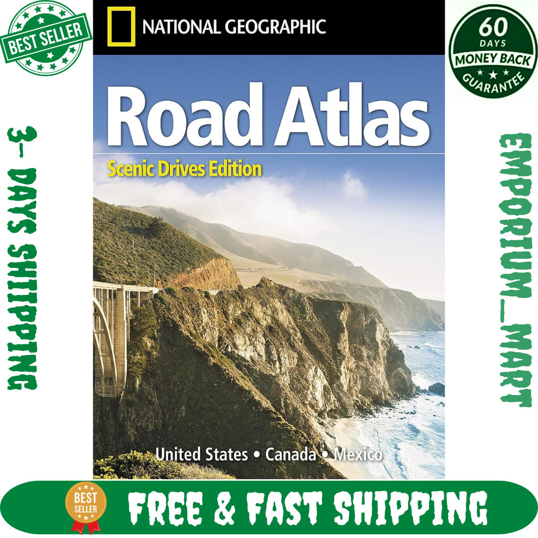 National Geographic Road Atlas 2024 Scenic Drives Travel Map US Canada Mexico
