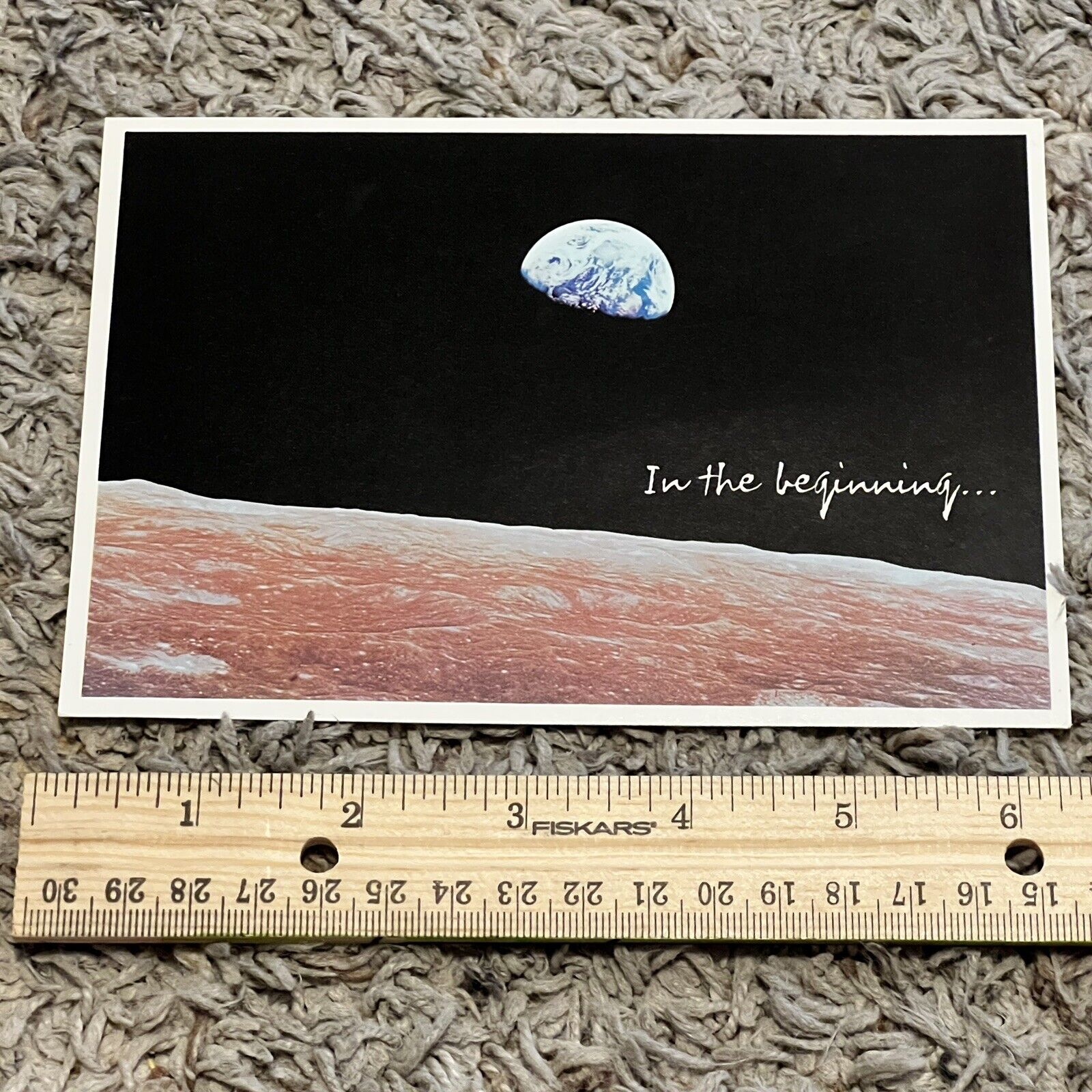 1968 EARTHRISE FROM APOLLO 8 CHRISTMAS EVE IN THE BEGINNING GREETINGS CARD