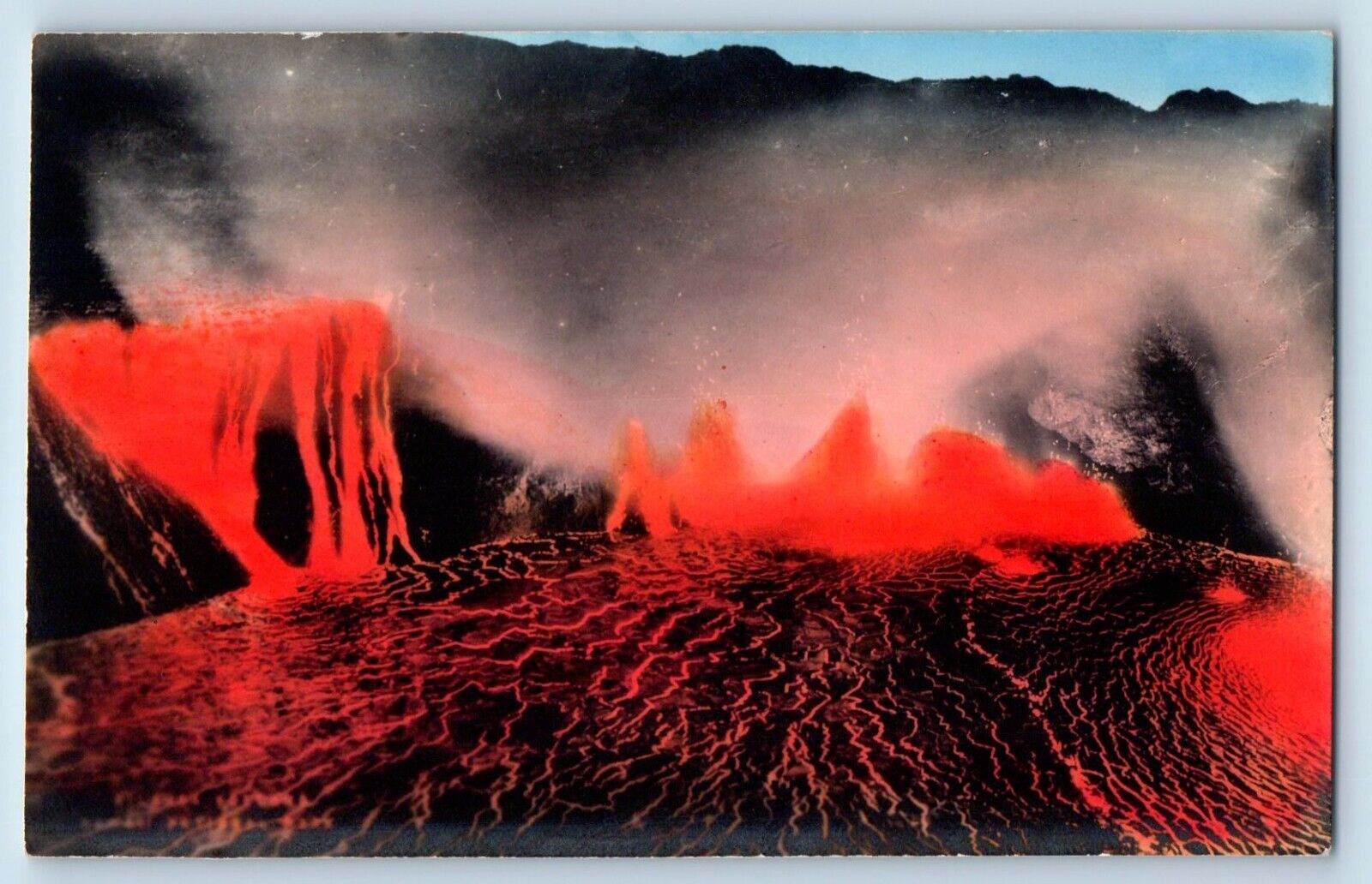 Hawaii HI Postcard RPPC Photo Kilauea Volcano Lava c1940's Unposted Vintage
