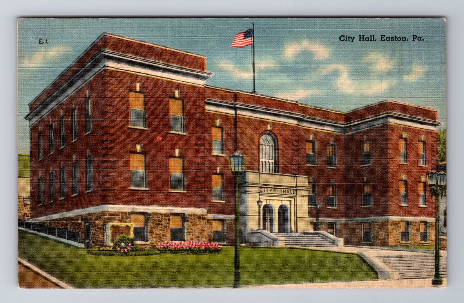 Easton PA-Pennsylvania, City Hall, Antique Vintage Souvenir Postcard