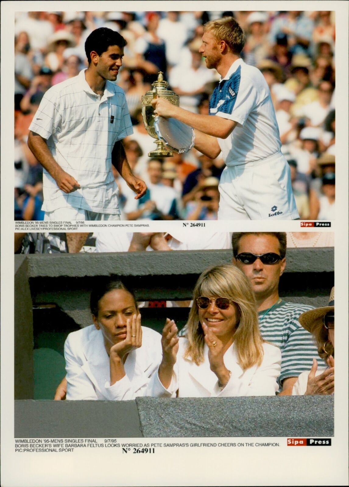 Boris Becker tries to snatch the Wimbeldon trop... - Vintage Photograph 732831